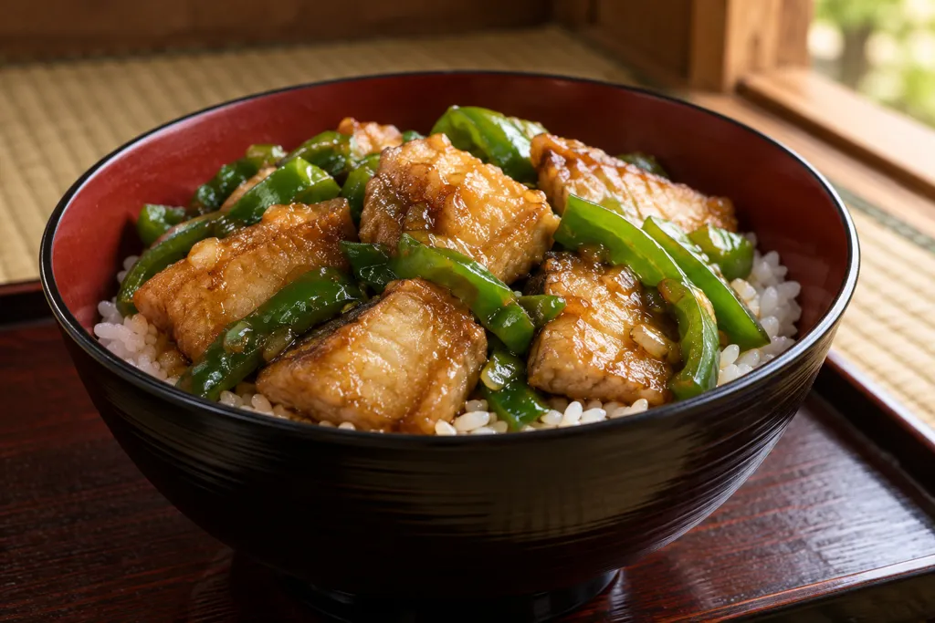 めかじきとピーマンのから揚げ丼の完成イメージ