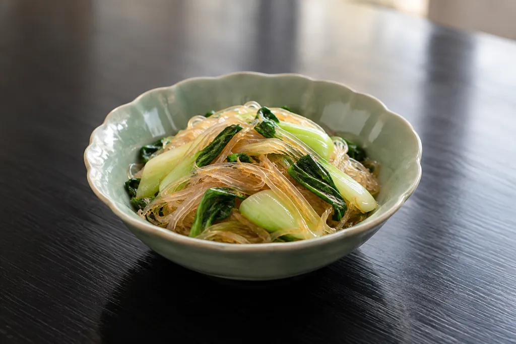 春雨とチンゲン菜の中華炒めの完成イメージ