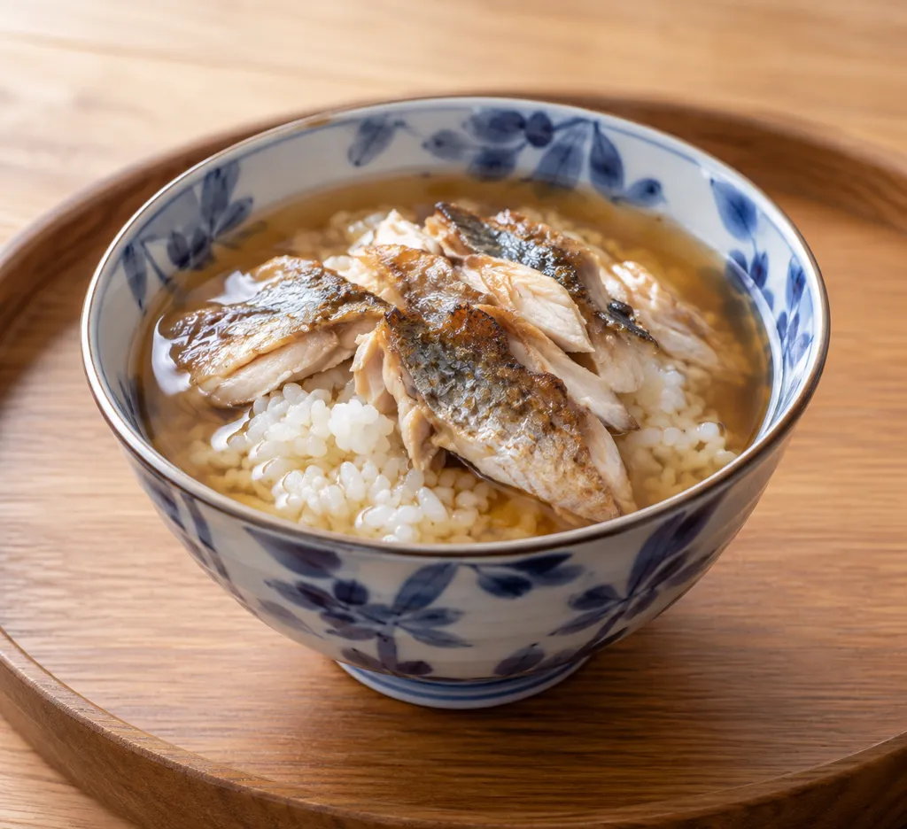 焼きあじの香ばしだし茶漬けの完成イメージ