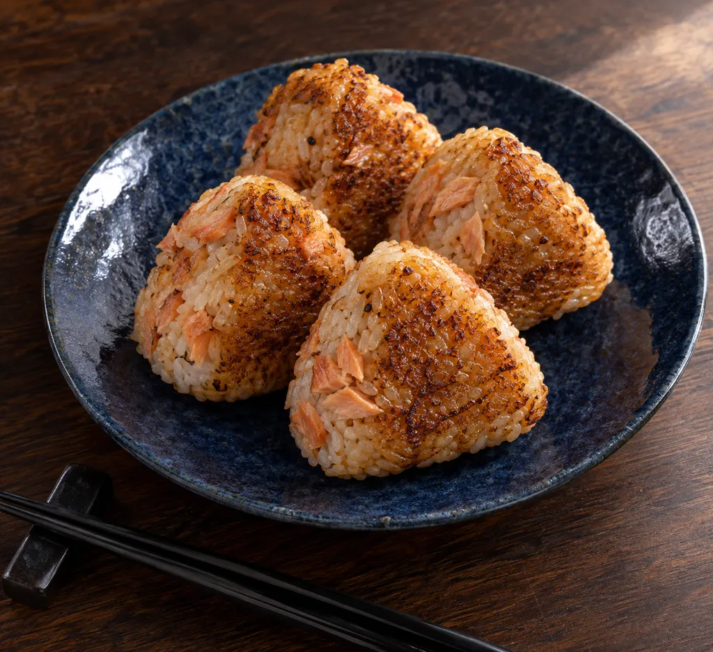 鮭の醤油焼きおにぎりの完成イメージ