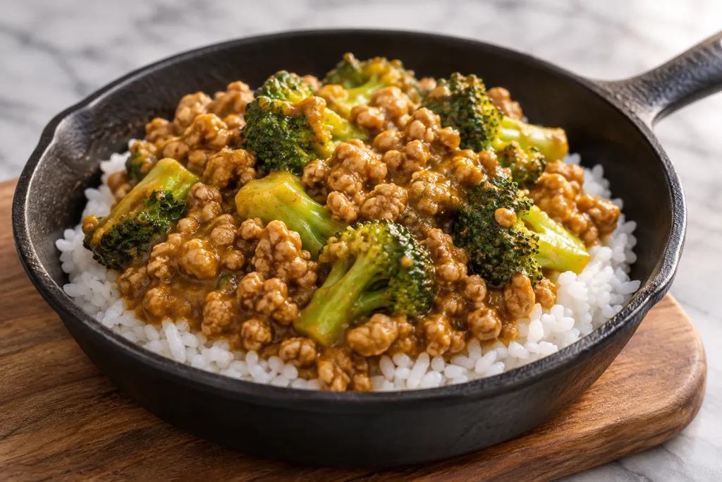 鶏ひき肉とブロッコリーのドライカレーの完成イメージ