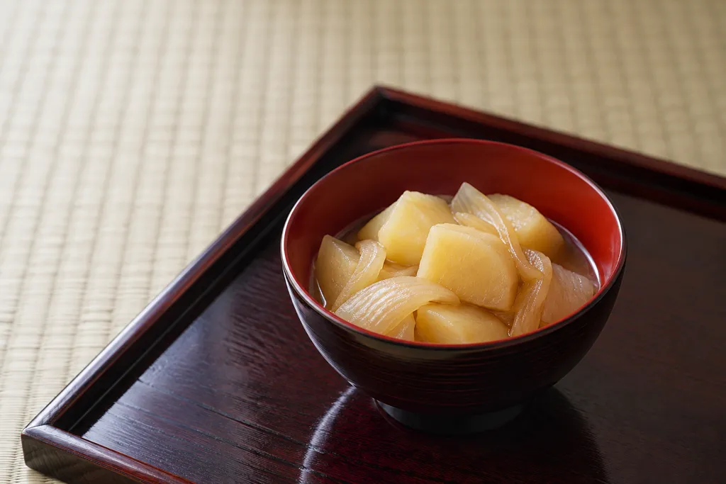 じゃがいもと玉ねぎのやさしい煮物の完成イメージ