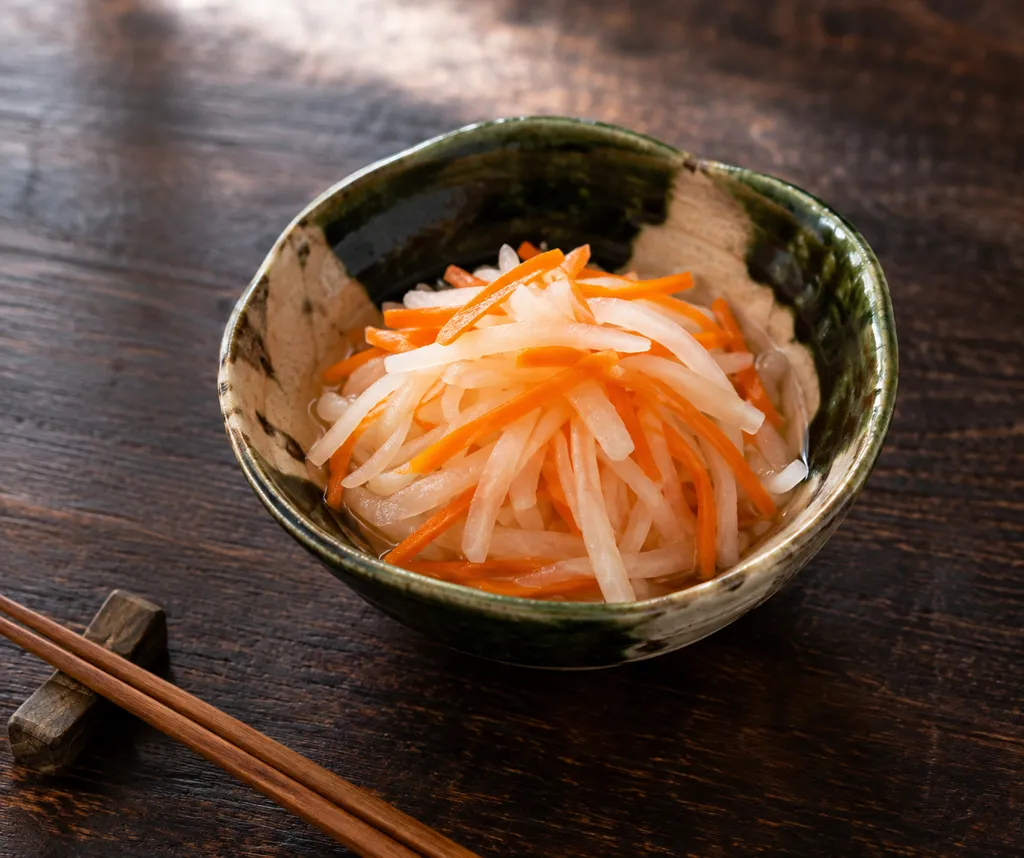 大根とにんじんの酢の物の完成イメージ