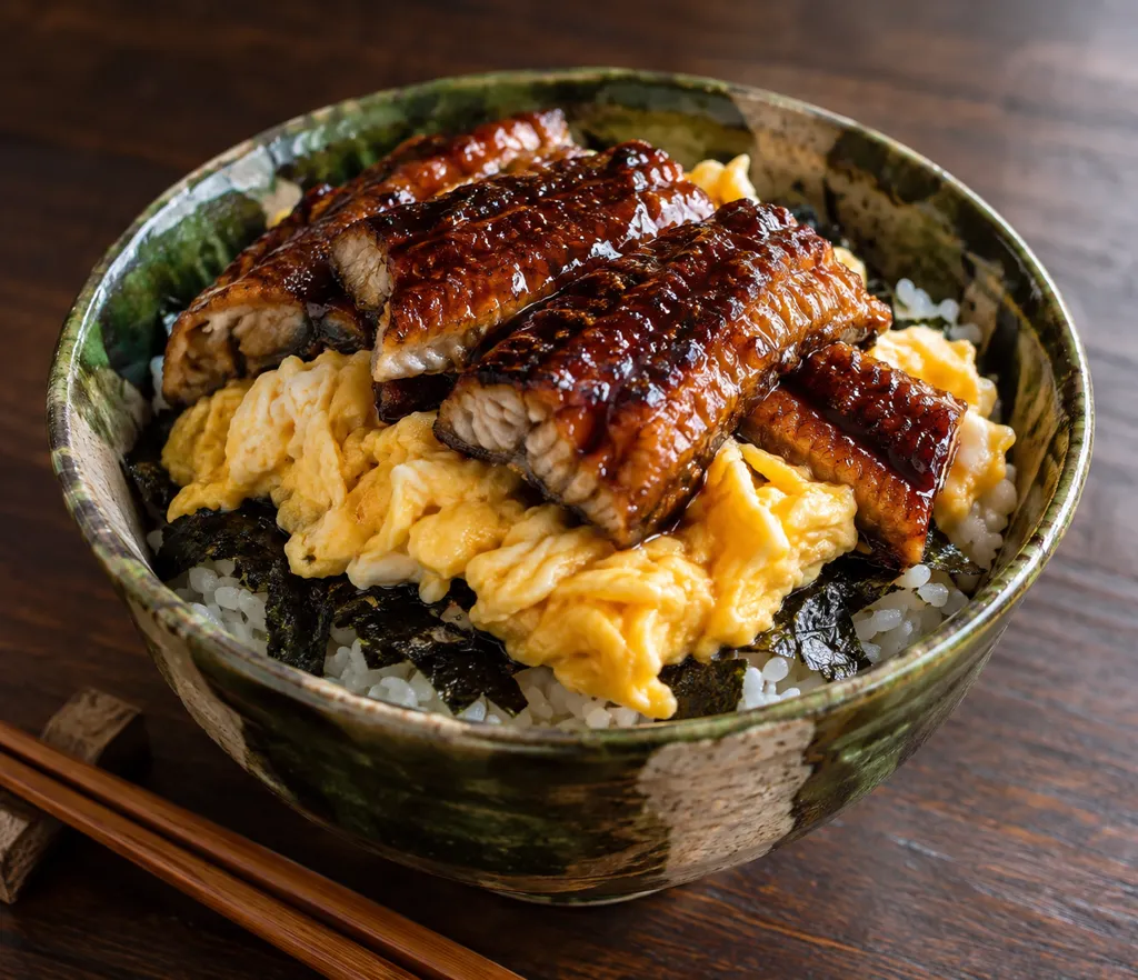 うなぎと卵ののり弁風丼の完成イメージ