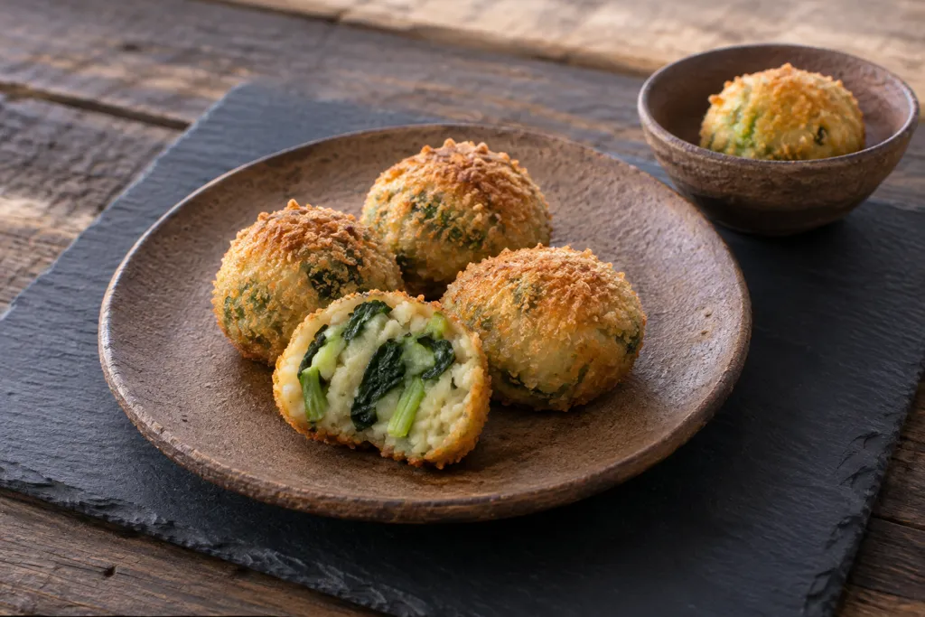 じゃがいもと小松菜の焼きコロッケの完成イメージ