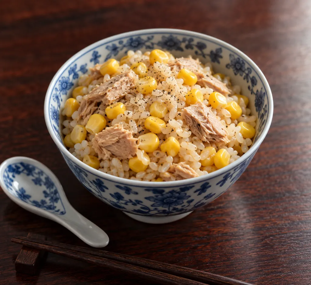 ツナとコーンの中華炊き込みご飯の完成イメージ