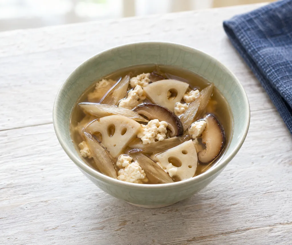 豆腐とごぼうのれんこんけんちん汁の完成イメージ