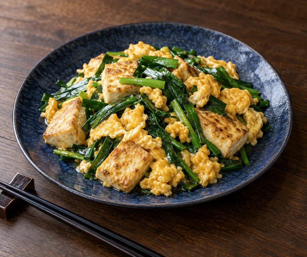 豆腐とニラの卵炒めの完成イメージ