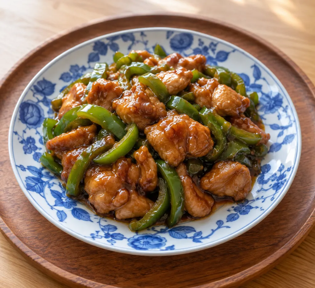 鶏もも肉とピーマンの味噌煮の完成イメージ