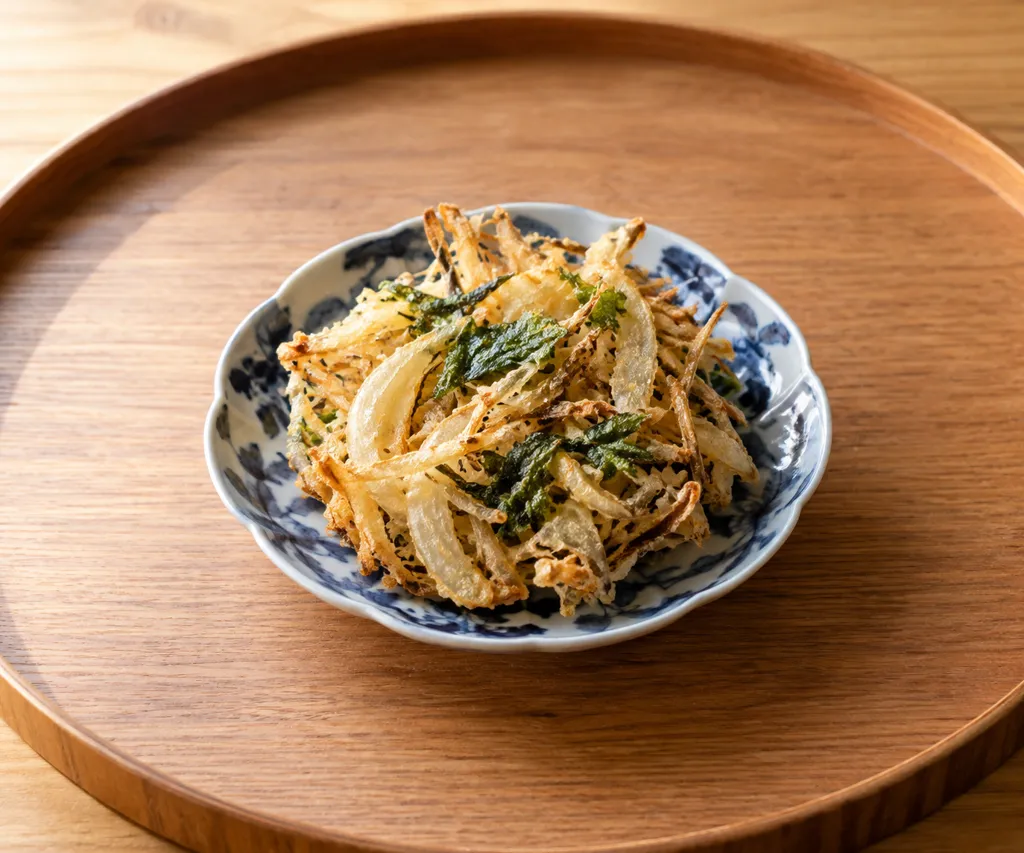 ごぼうと春菊の醤油かき揚げの完成イメージ