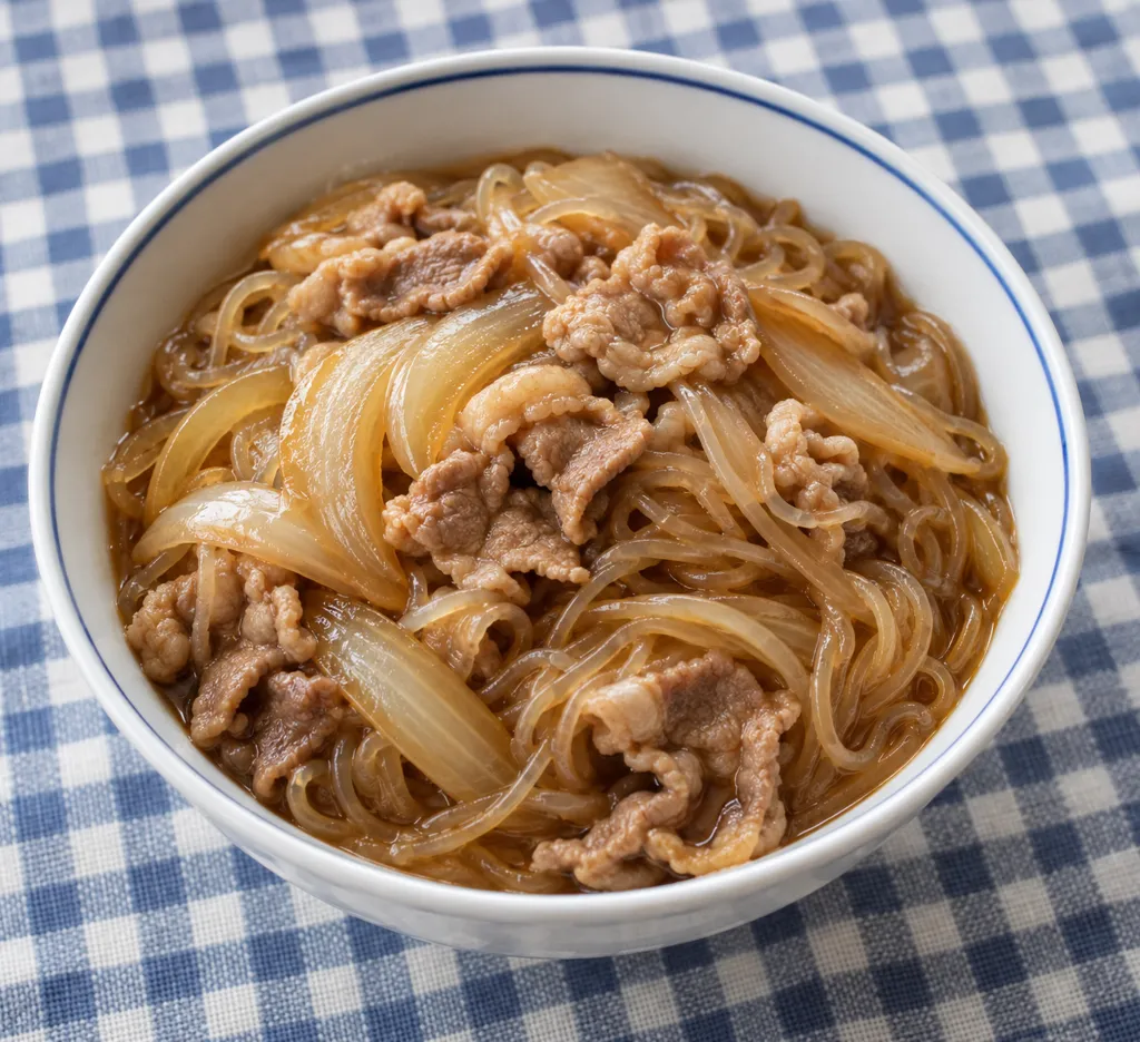 豚こま肉としらたきのすき煮の完成イメージ