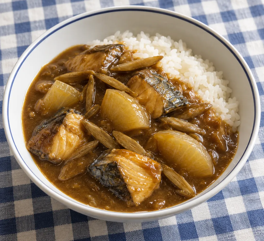 ぶりとごぼうの和風カレーの完成イメージ