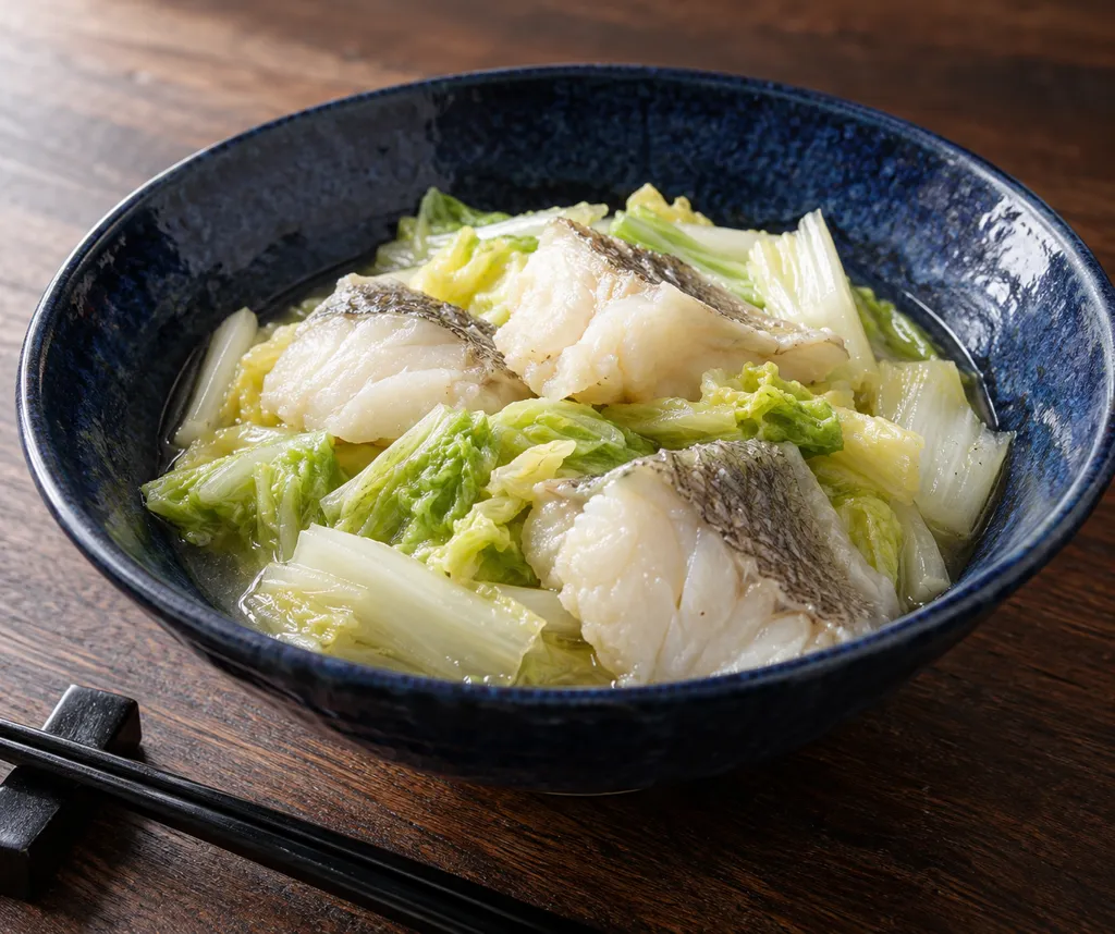 時短たらと白菜の酒蒸し炒めの完成イメージ