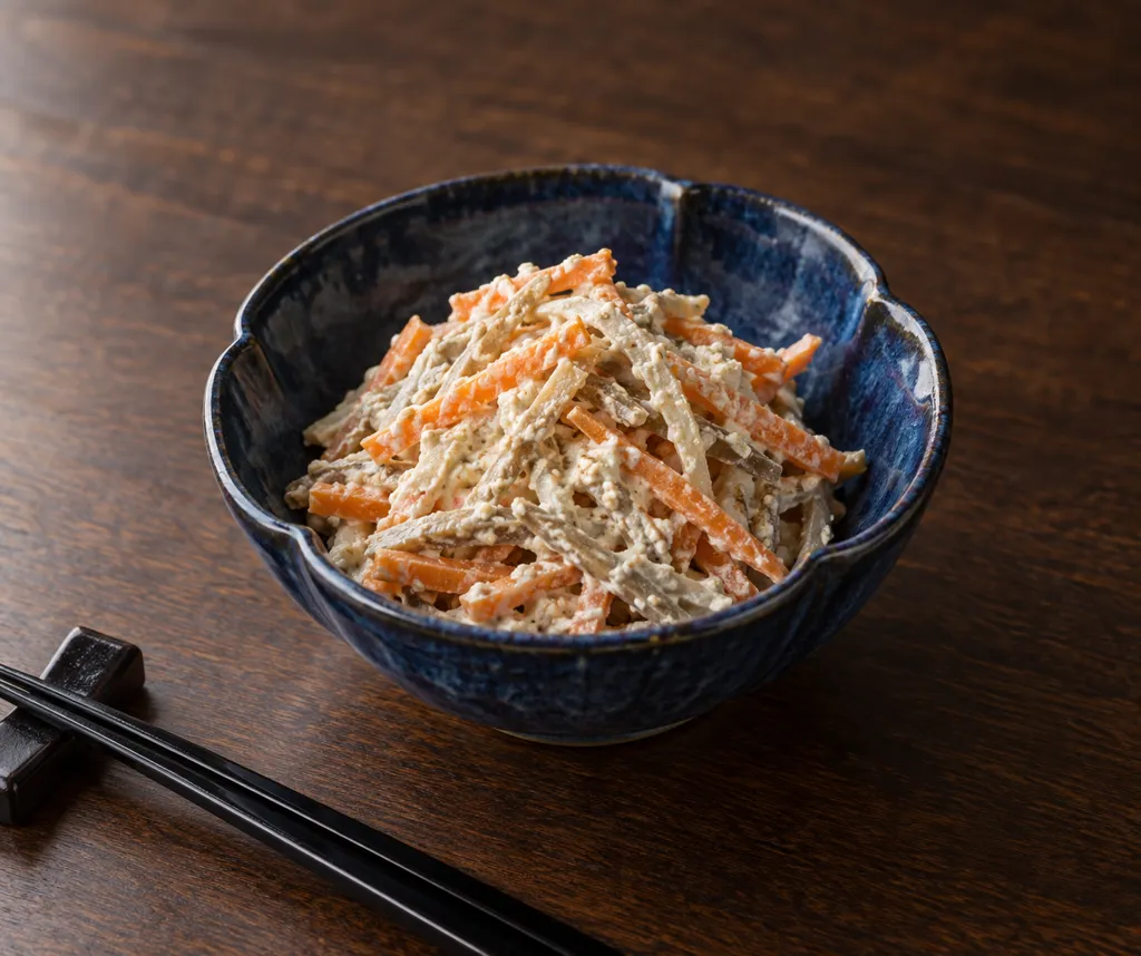 ごぼうとにんじんの白和えの完成イメージ