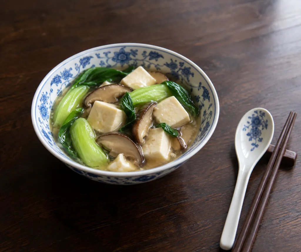 豆腐とチンゲン菜の中華煮の完成イメージ