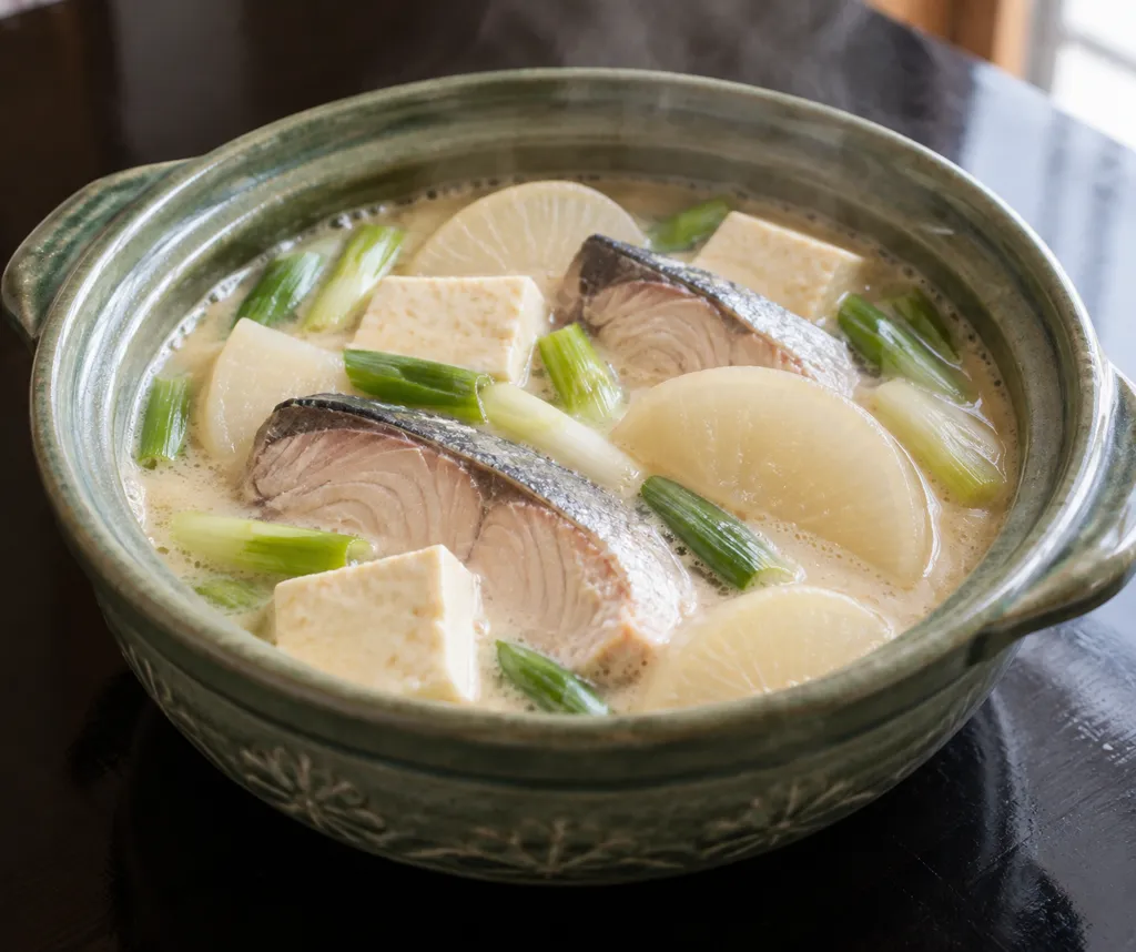 ぶりと大根の中華豆乳風鍋の完成イメージ