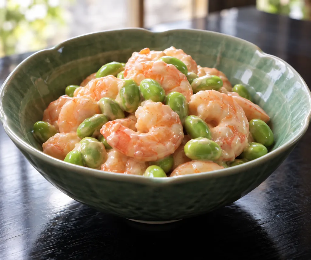 えびと枝豆のしょうが中華マヨ和えの完成イメージ