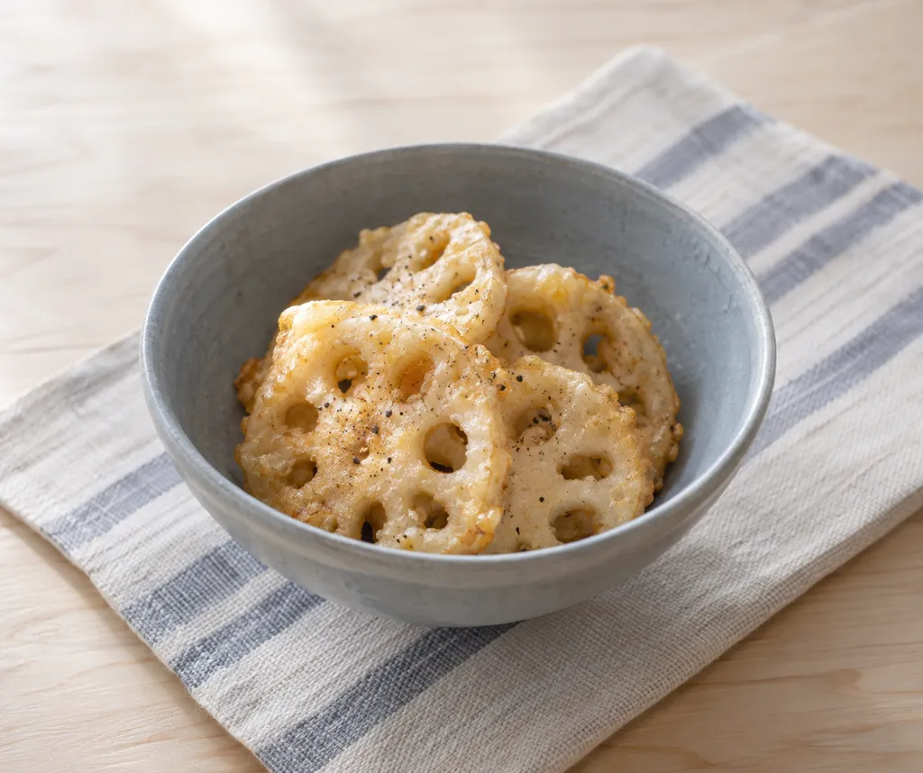 れんこんのフリット オリーブオイル風味の完成イメージ