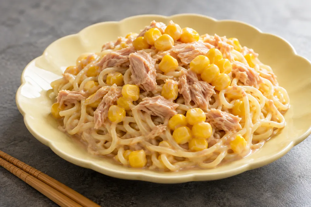 ツナととうもろこしの冷やし中華の完成イメージ