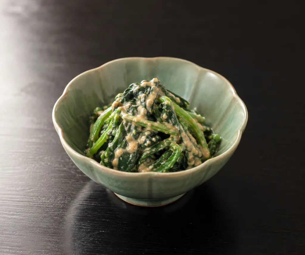 ほうれん草と練りごまの中華ごま味噌和えの完成イメージ