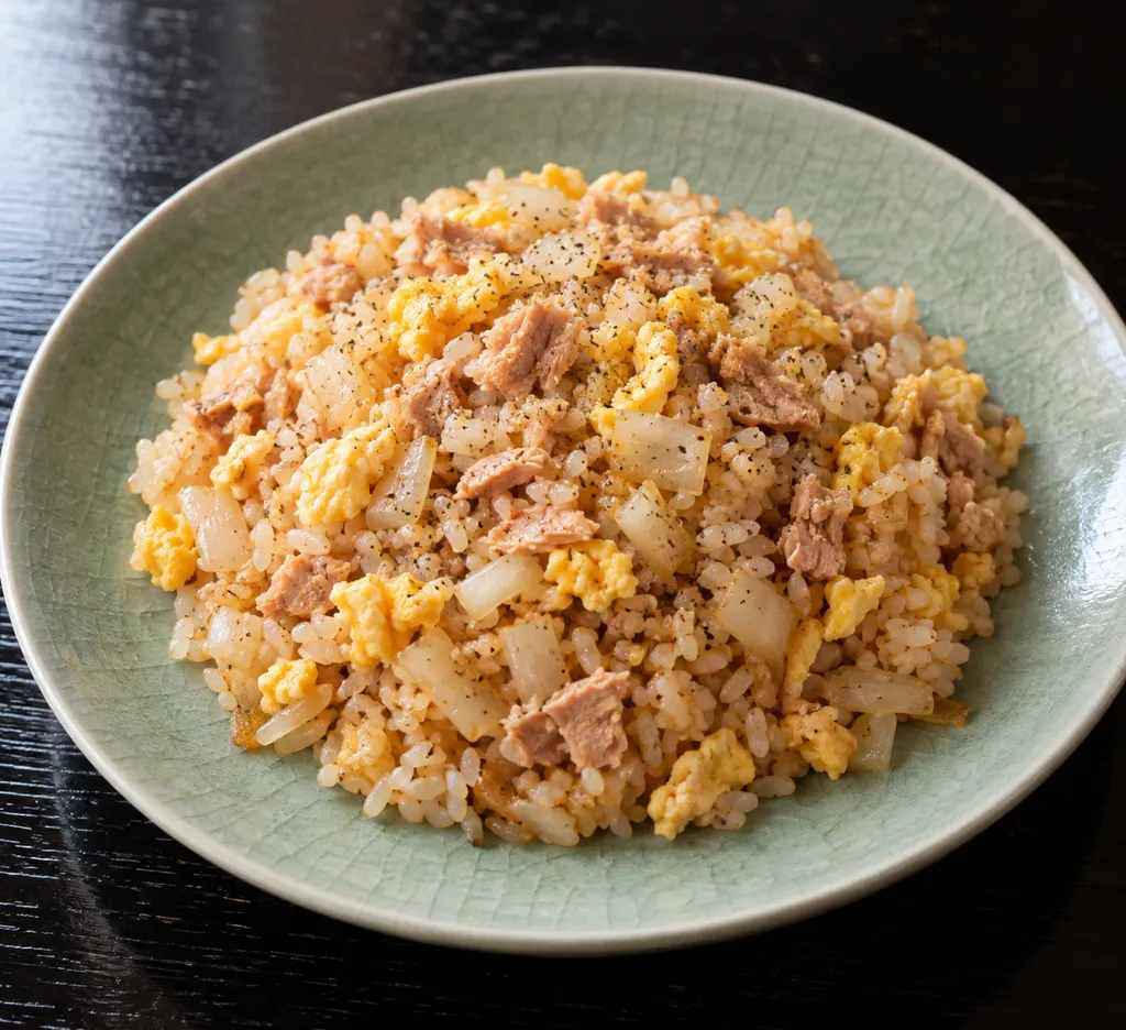 ツナと玉ねぎのチャーハンの完成イメージ