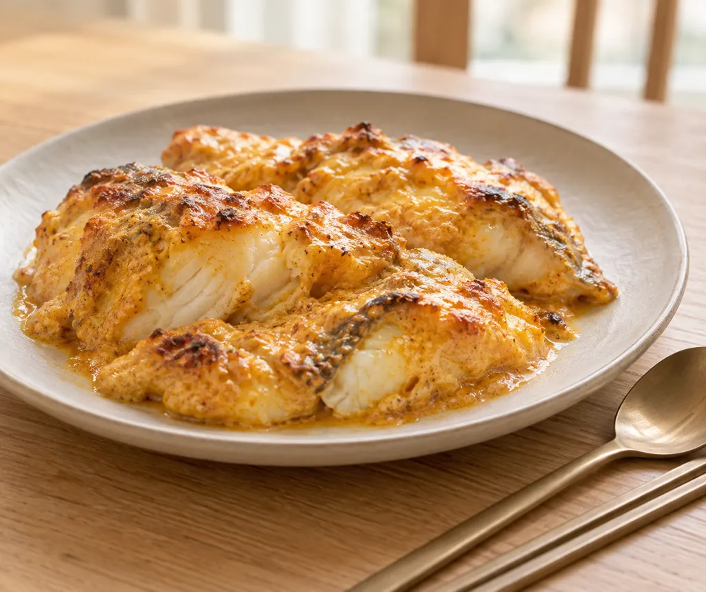たらとヨーグルトのタンドリー風焼きの完成イメージ