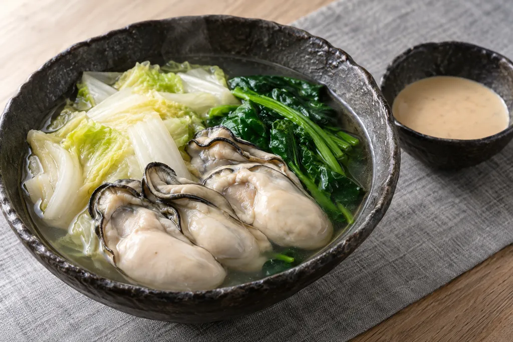牡蠣と白菜のしゃぶしゃぶの完成イメージ