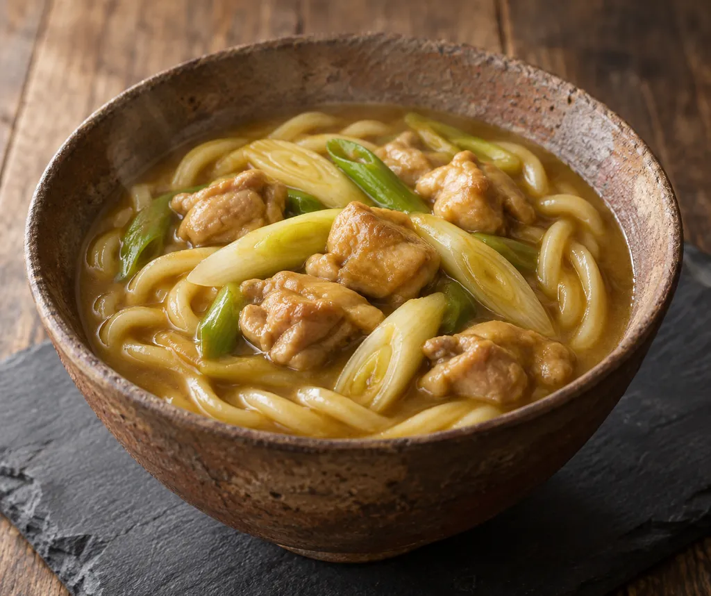 鶏もも肉とねぎのカレーうどんの完成イメージ