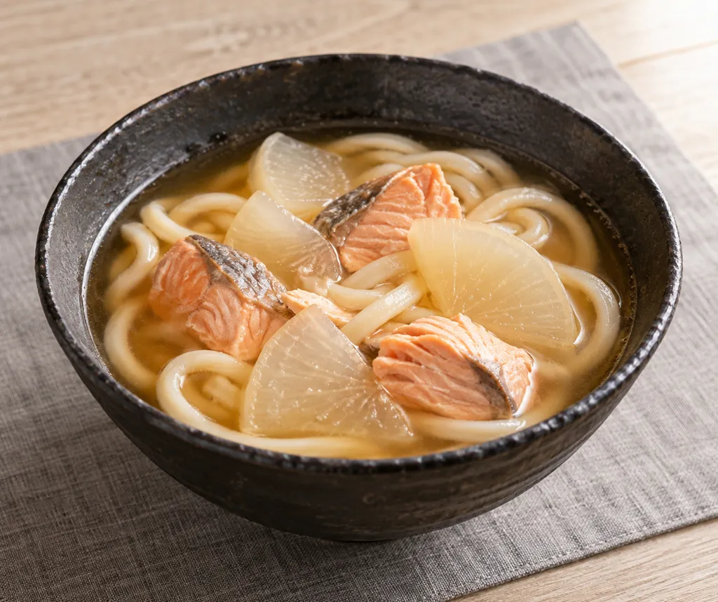 鮭と大根のかけうどんの完成イメージ