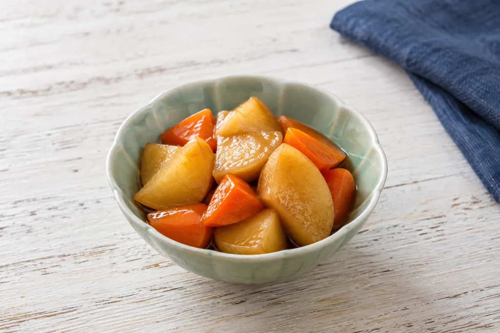 じゃがいもとにんじんの甘辛煮の完成イメージ
