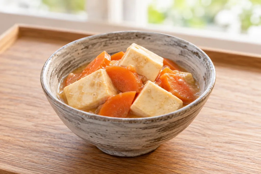 豆腐とにんじんの味噌煮の完成イメージ