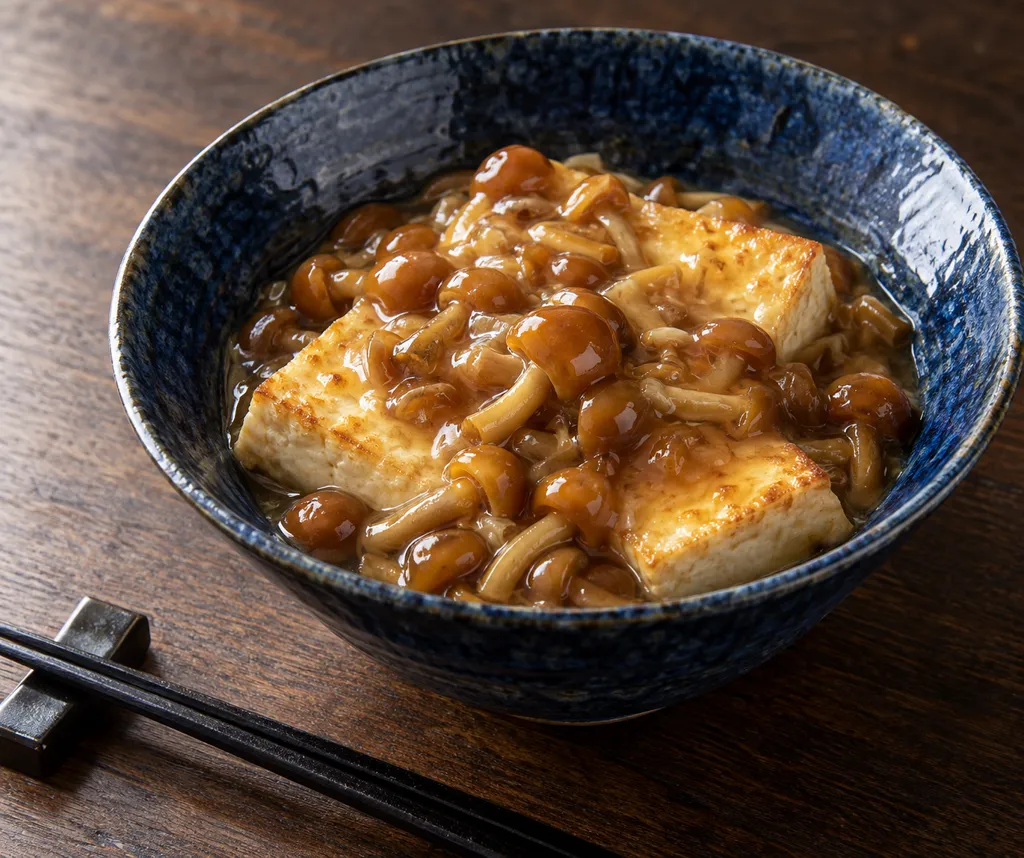 豆腐となめこのしょうがあんステーキの完成イメージ