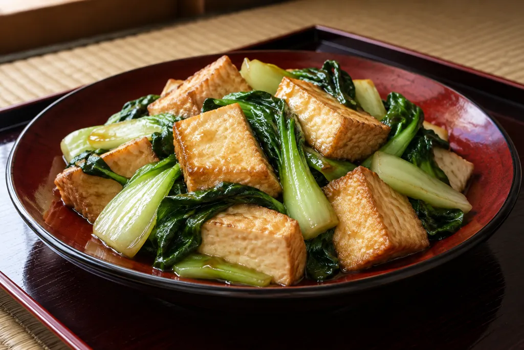 厚揚げとチンゲン菜のさっぱり醤油炒めの完成イメージ