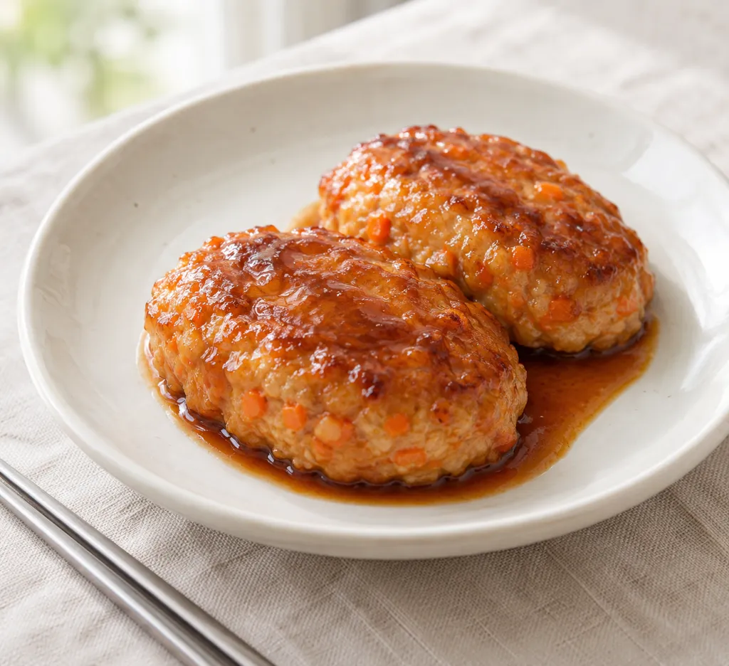 にんじんの甘辛ハンバーグの完成イメージ