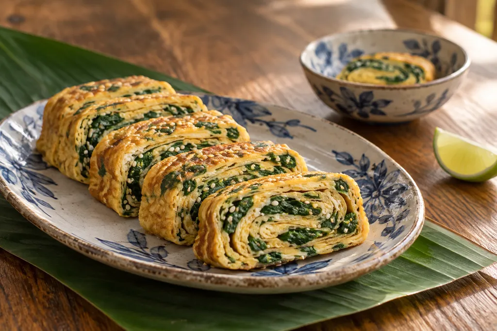 ほうれん草の卵焼きの完成イメージ