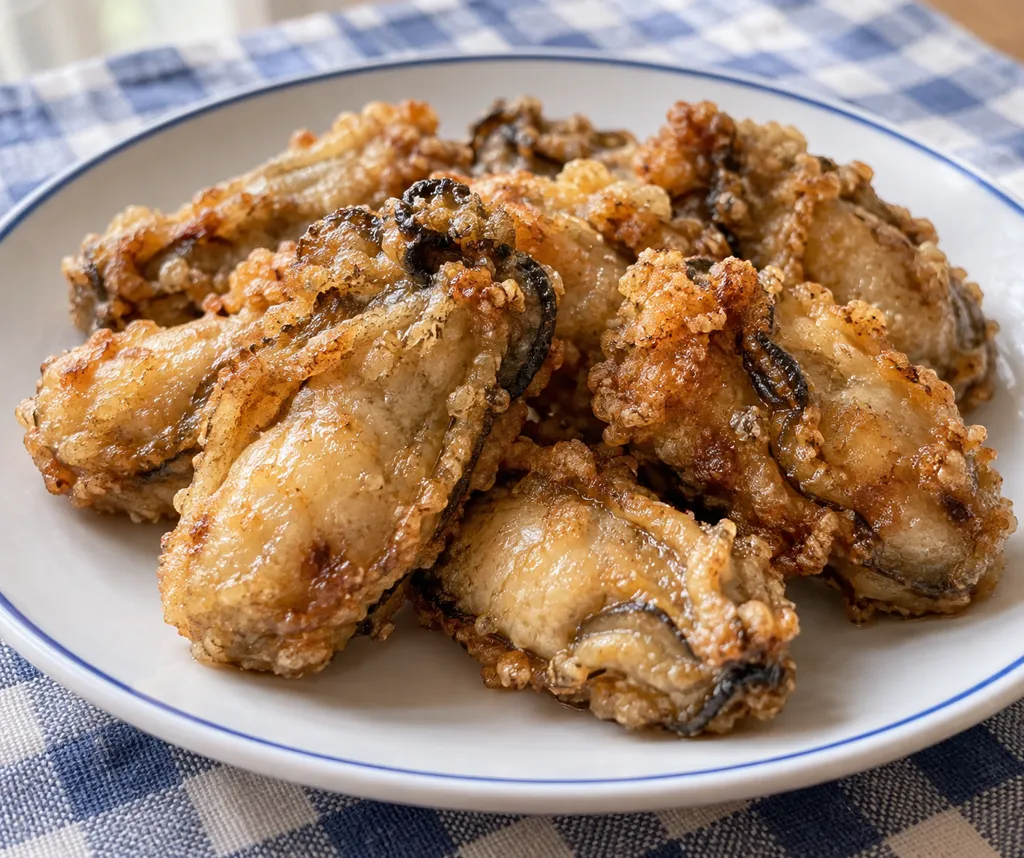 牡蠣の竜田揚げ 酢醤油風味の完成イメージ