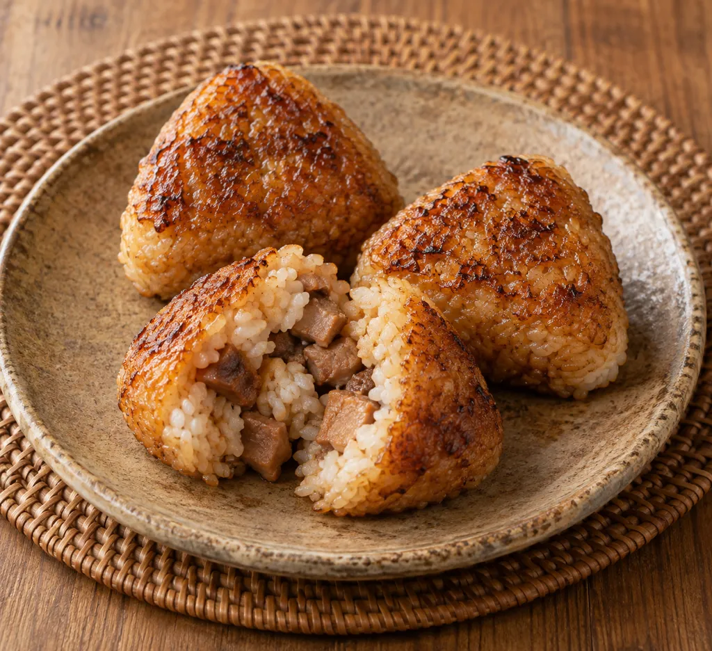 鮭と大葉の味噌焼きおにぎりの完成イメージ