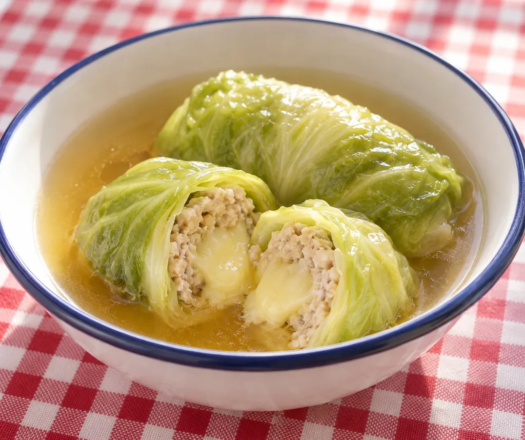 キャベツと鶏肉のチーズロールキャベツの完成イメージ