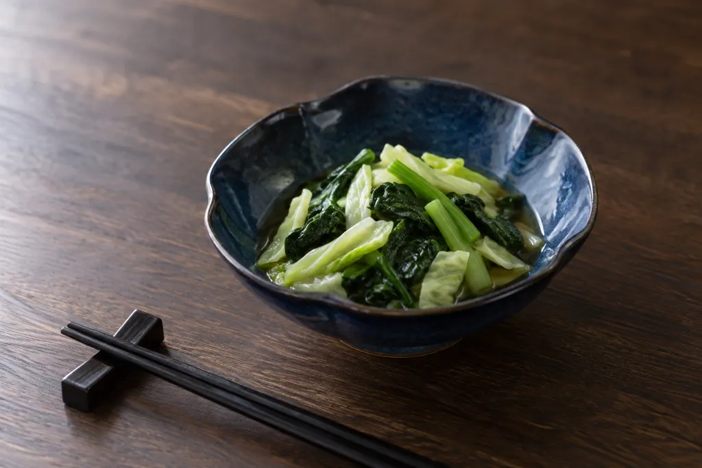 ほうれん草とキャベツのレンジおひたしの完成イメージ