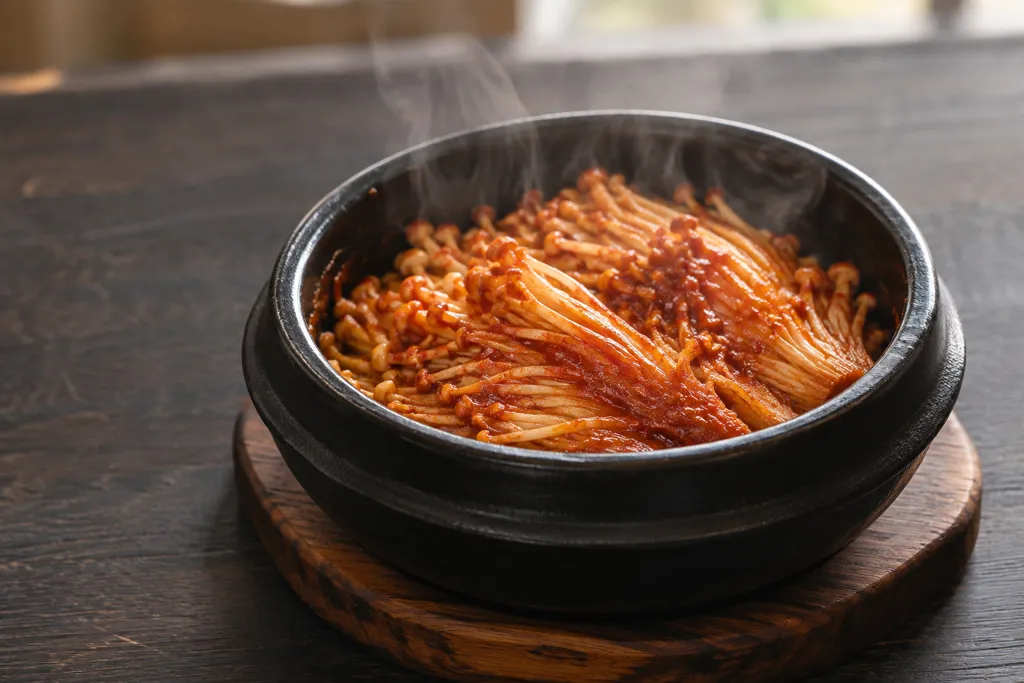 えのきのヤンニョム揚げ焼きの完成イメージ
