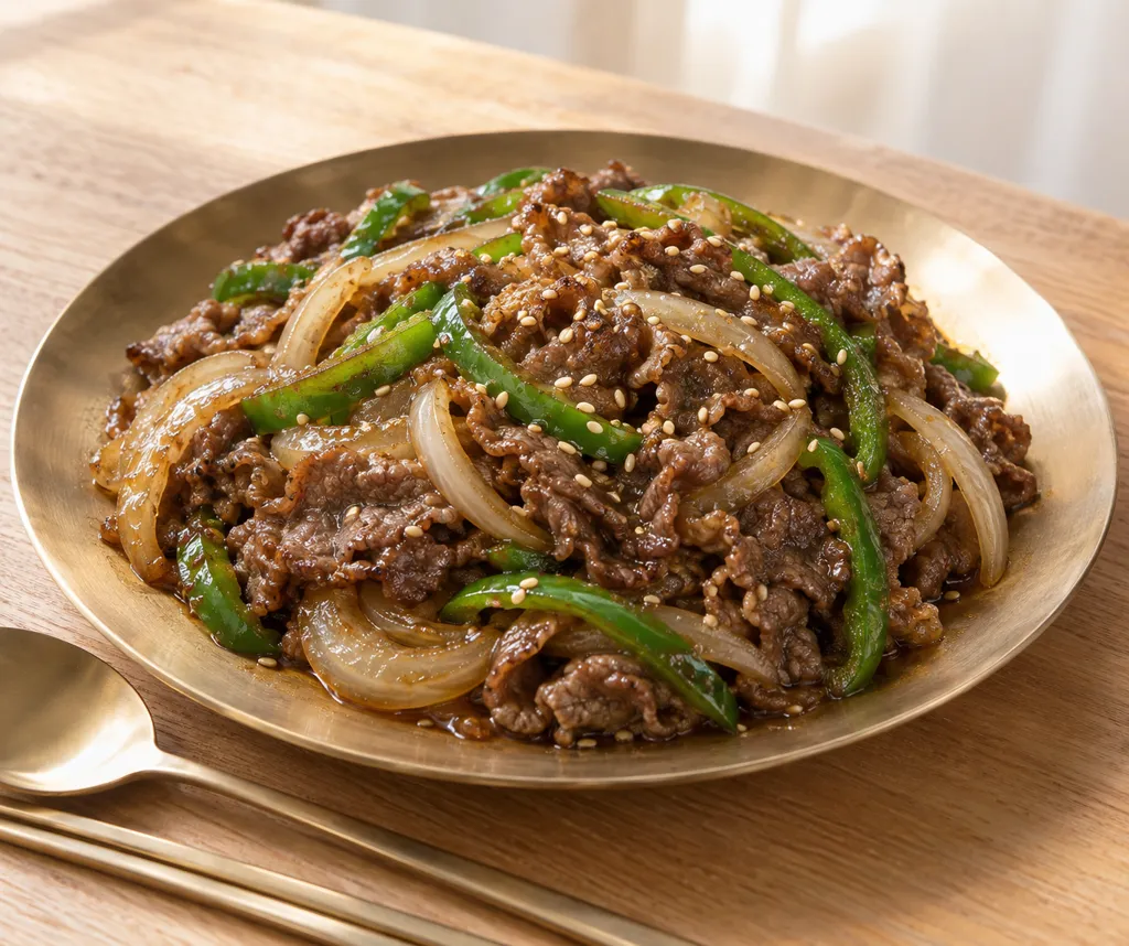 牛肉とピーマンのプルコギの完成イメージ
