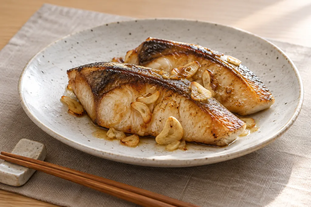 ぶりの塩焼きにんにく風味の完成イメージ