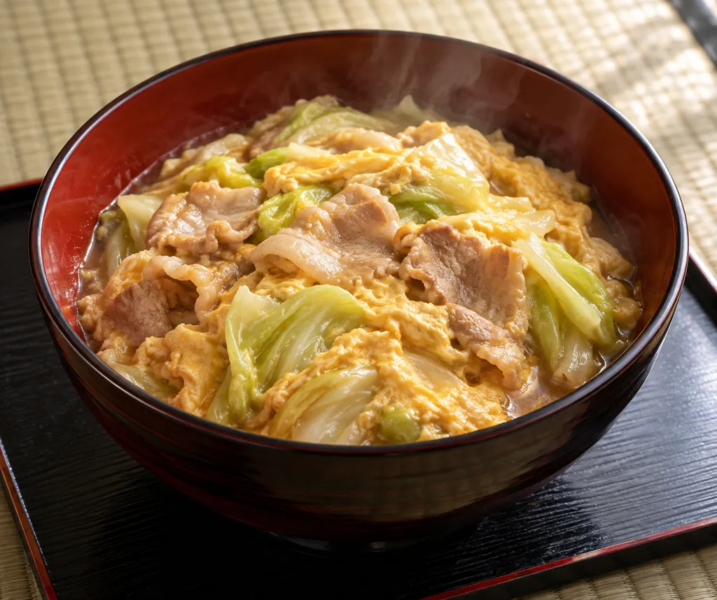 豚バラ肉とキャベツの卵とじの完成イメージ