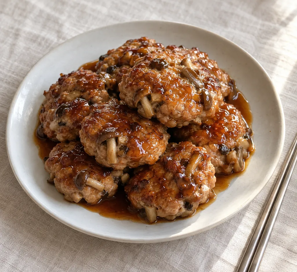 しめじの甘辛肉だんごの完成イメージ