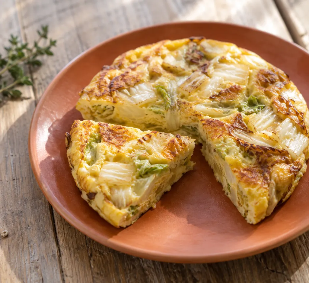 卵と白菜の味噌チーズフリッタータの完成イメージ