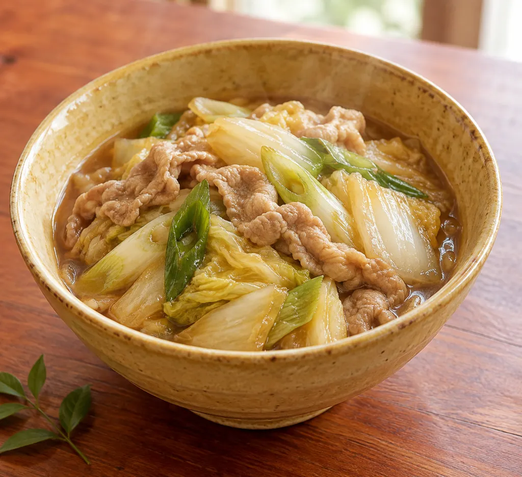 豚こま肉と白菜の味噌煮の完成イメージ