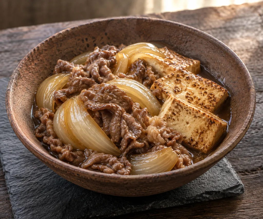 牛肉と焼き豆腐のすき煮の完成イメージ