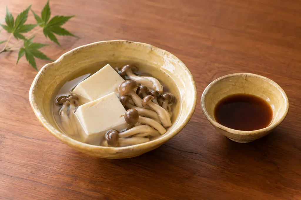 しめじの湯豆腐の完成イメージ