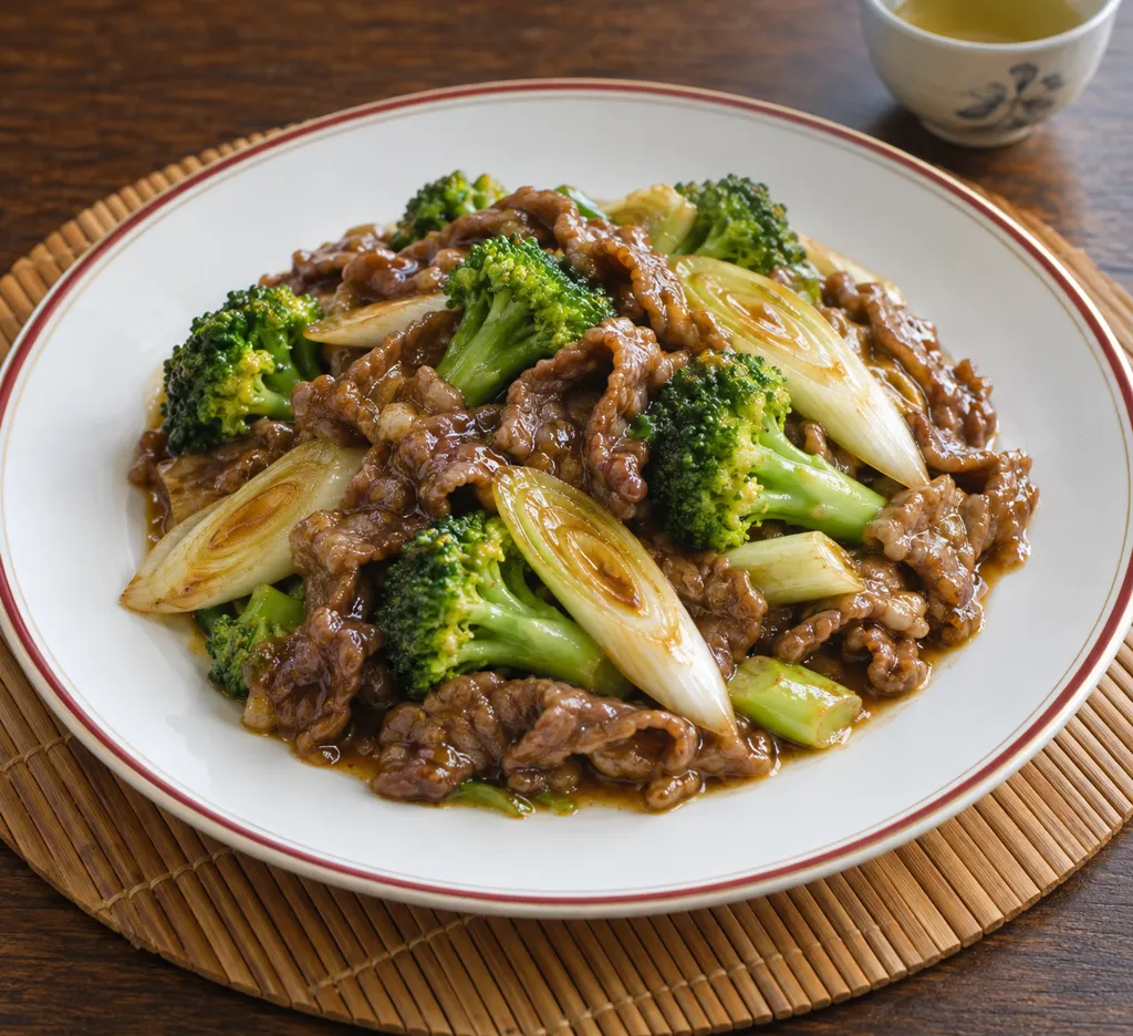 牛こま肉とブロッコリーのねぎ炒めの完成イメージ