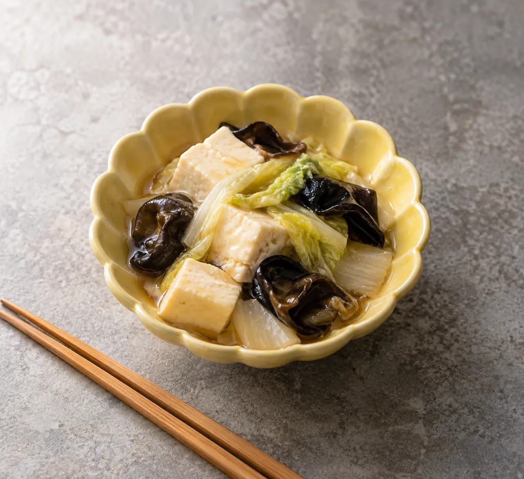 豆腐ときくらげの中華煮の完成イメージ
